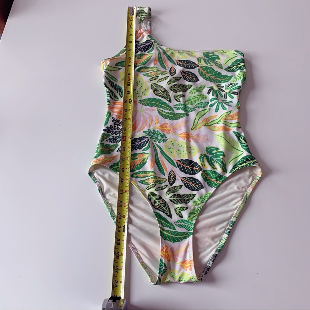 SOLID & STRIPED The Juliana Palm Leaf One-Shoulder Swimsuit - Picture 8 of 8